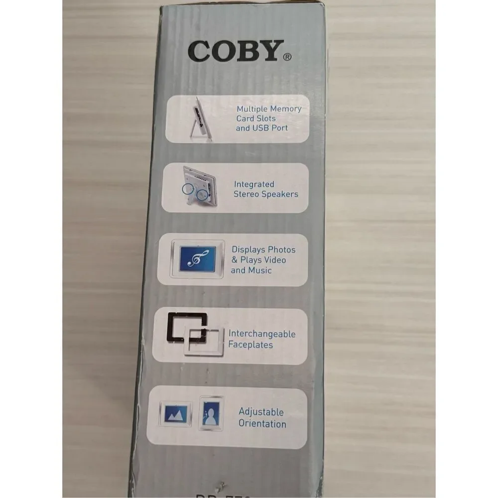COBY 7 WIDESCREEN DIGITAL PHOTO FRAME with MP3 PLAYER